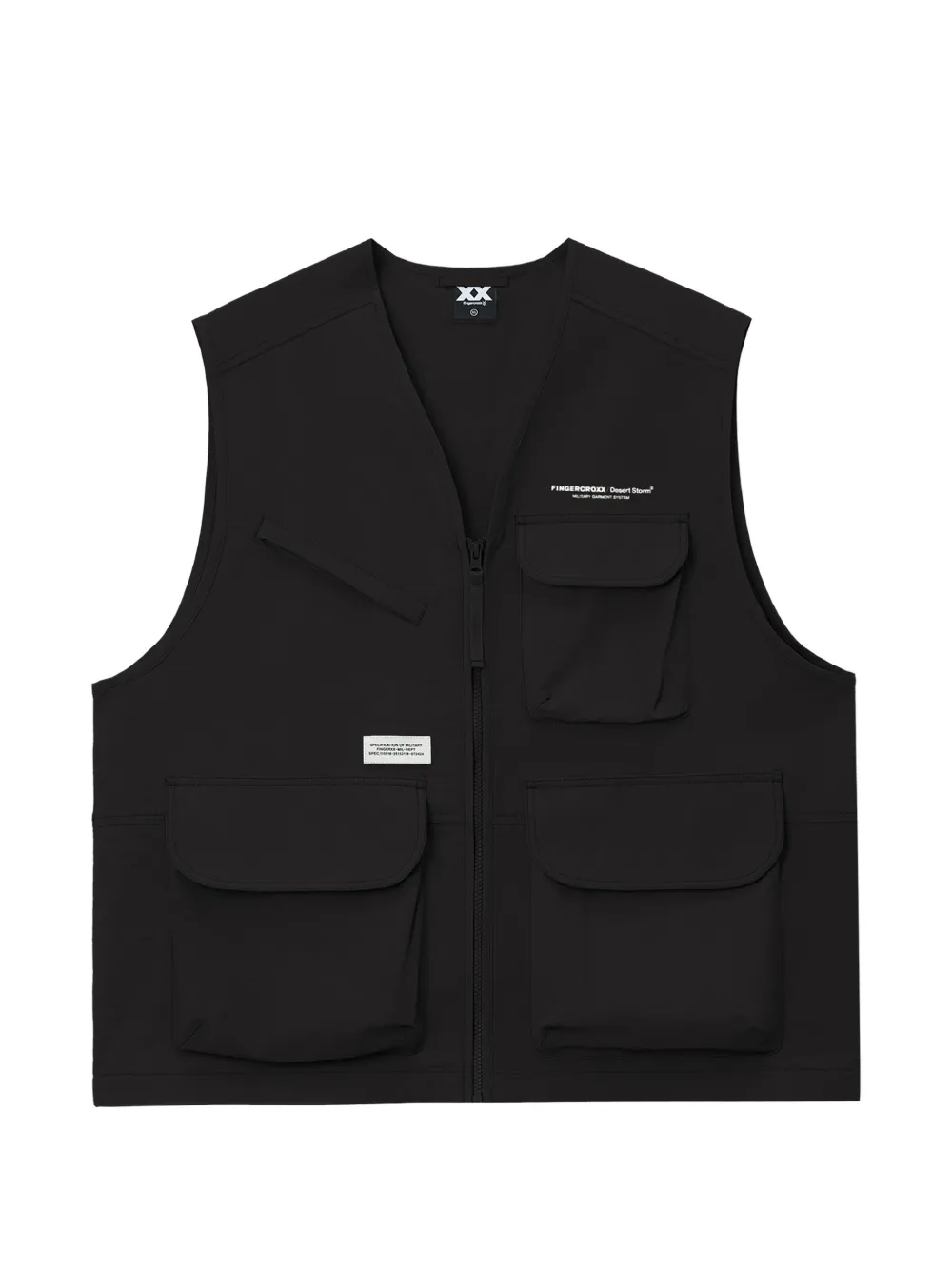 FINGERCROXX pocket zip gilet - Black