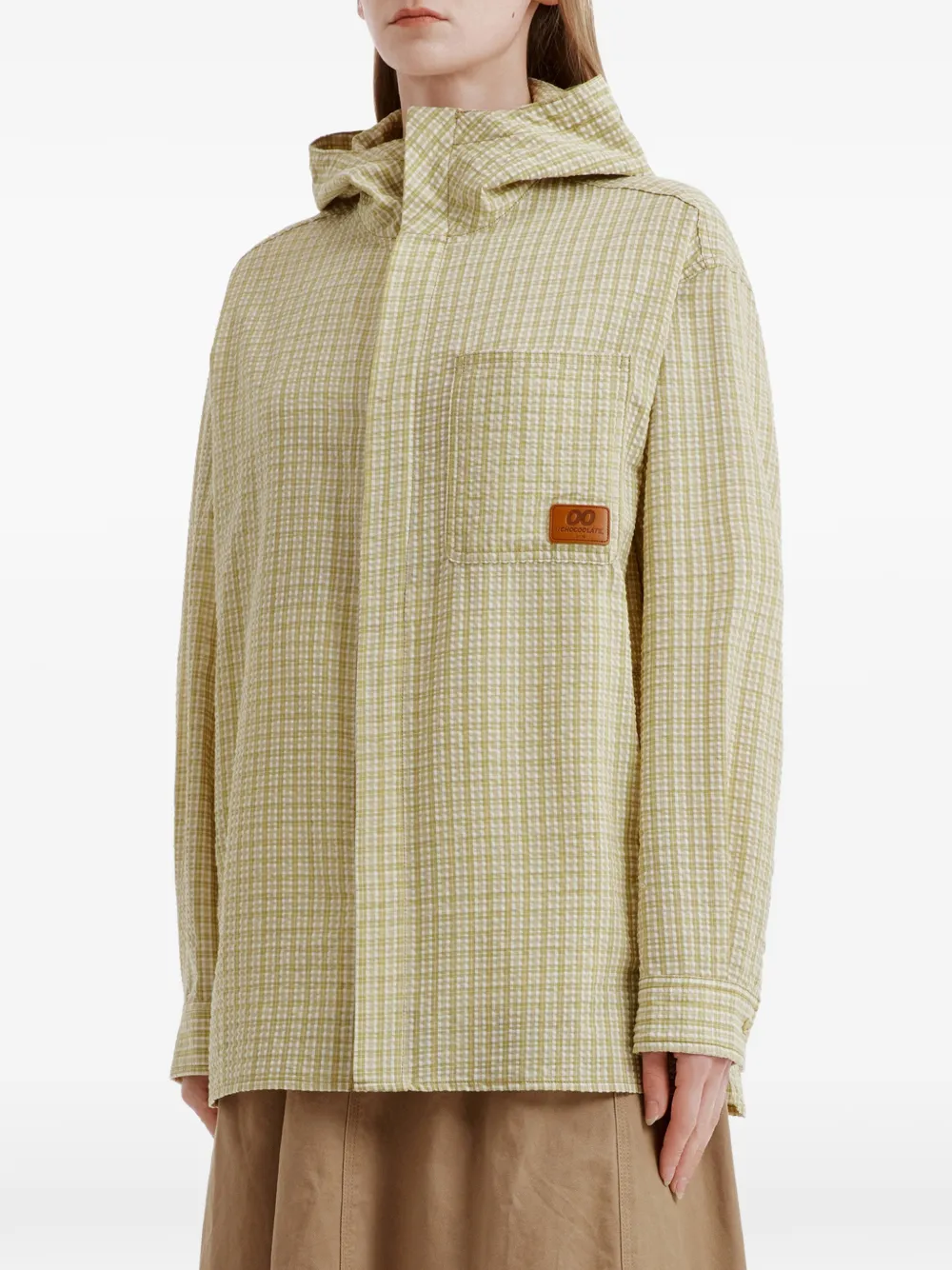  Chocoolate Hooded Checked Jacket - Green 