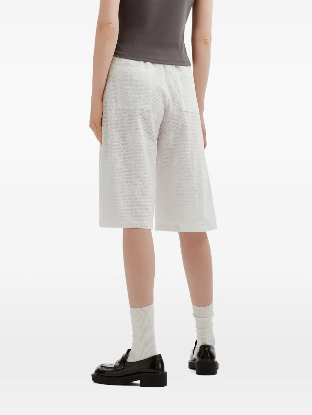 tout a coup Shorts met textuur Wit