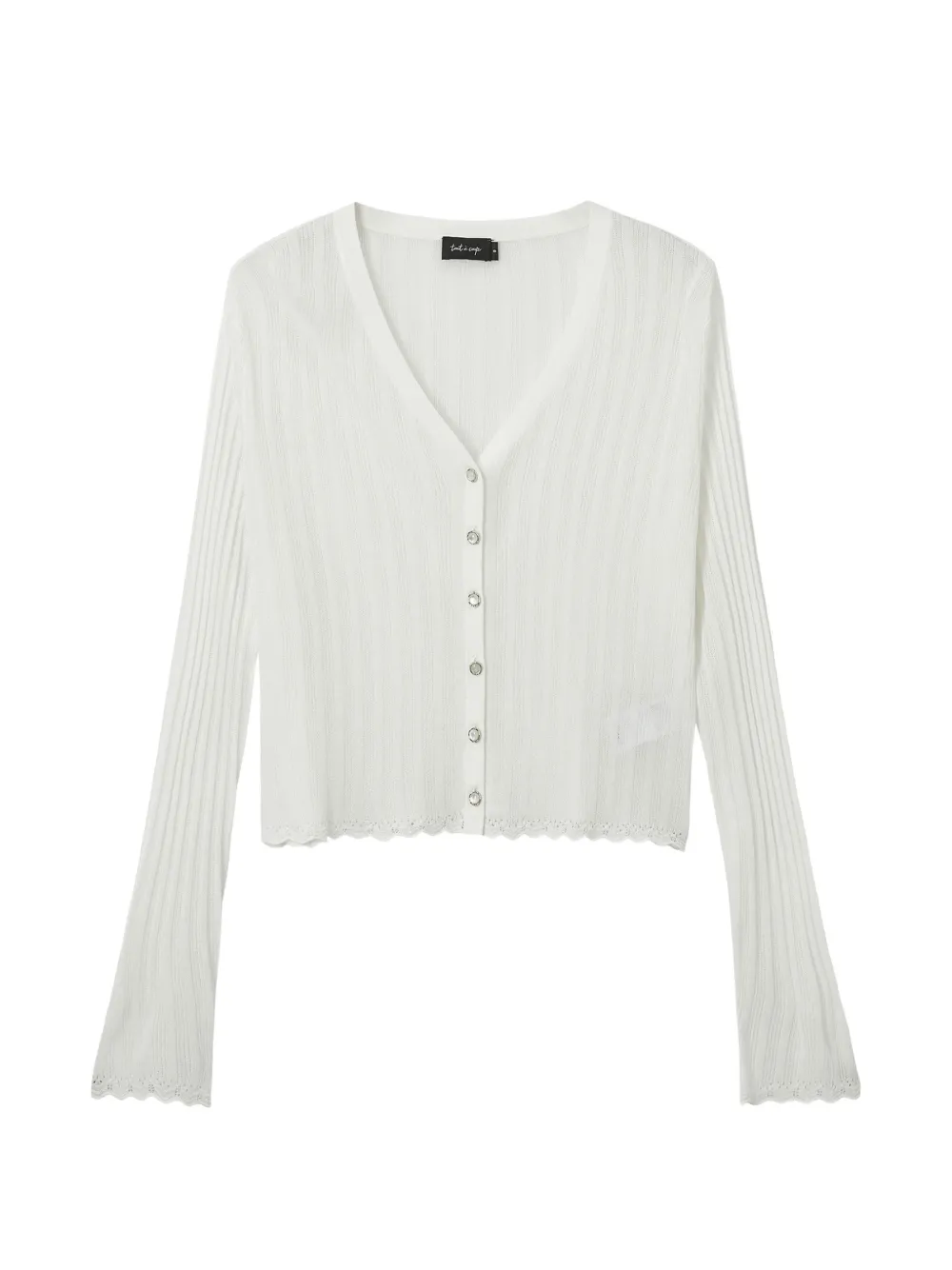 tout a coup Cardigan con orlo a smerlo - Bianco