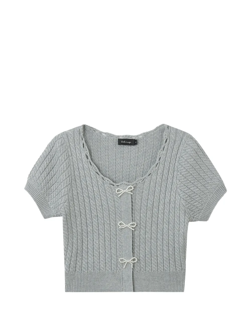 tout a coup Top con fiocco - Grigio