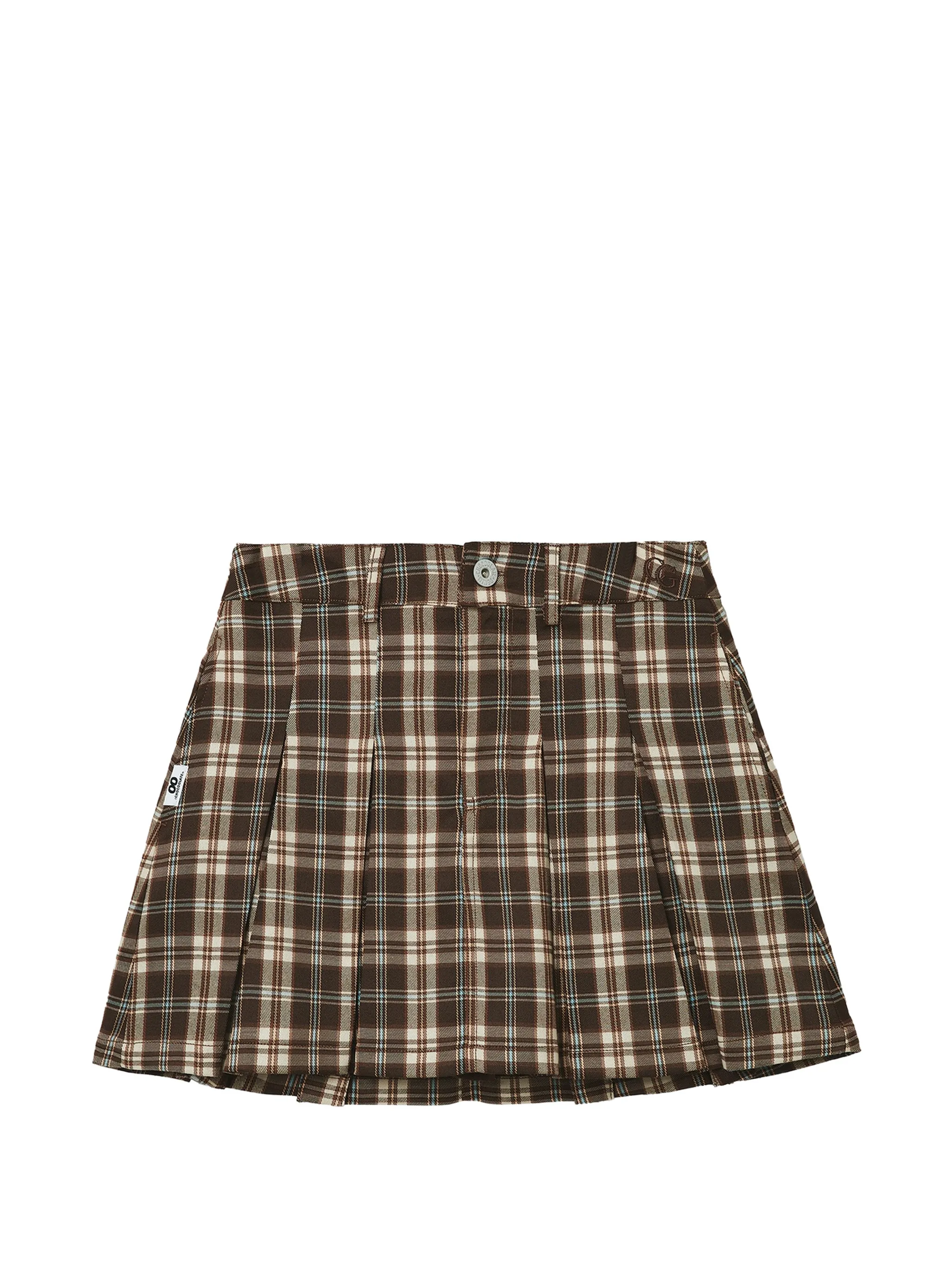 CHOCOOLATE pleated plaid skirt