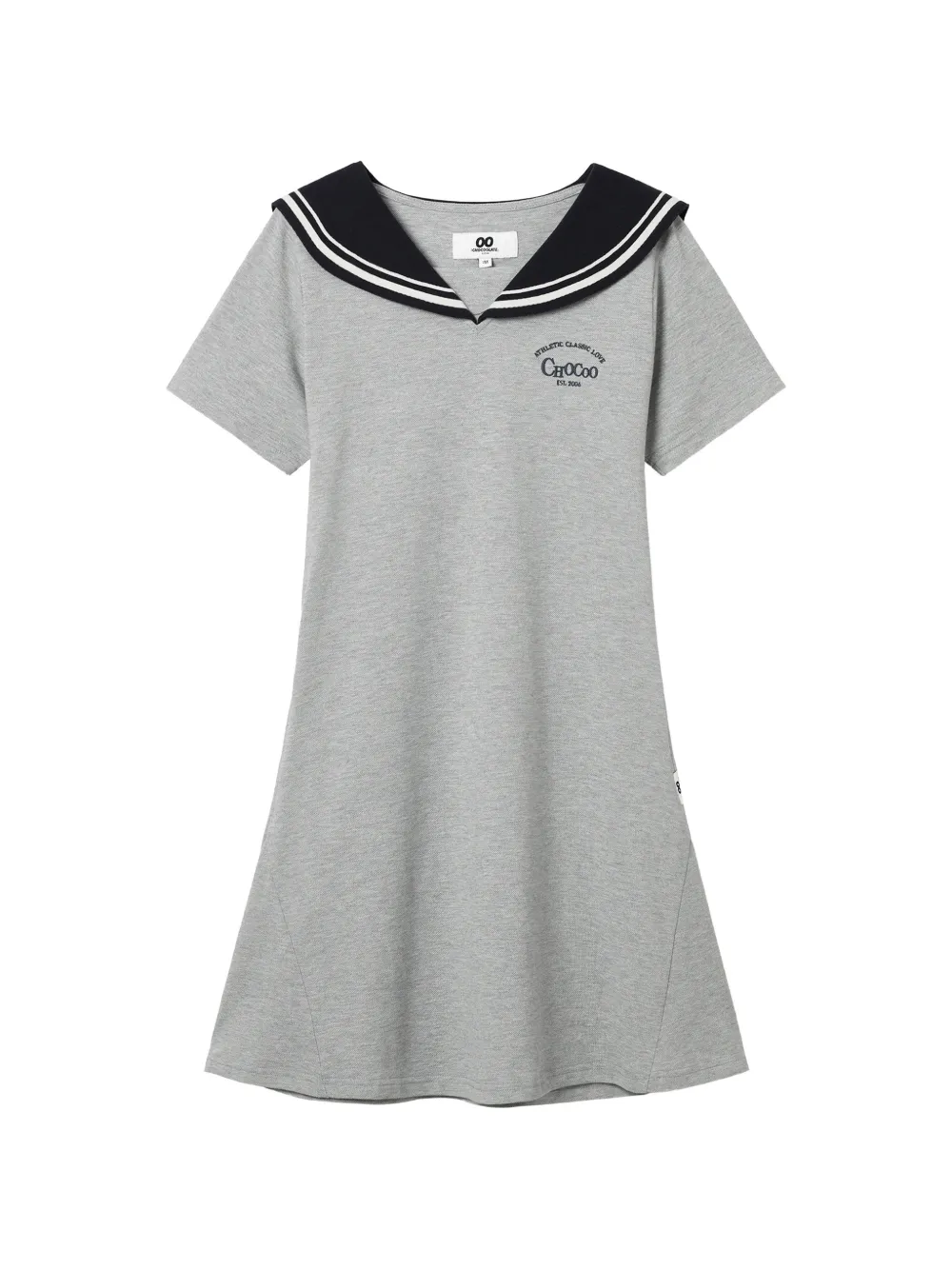 CHOCOOLATE sailor collar short sleeve dress - Grigio