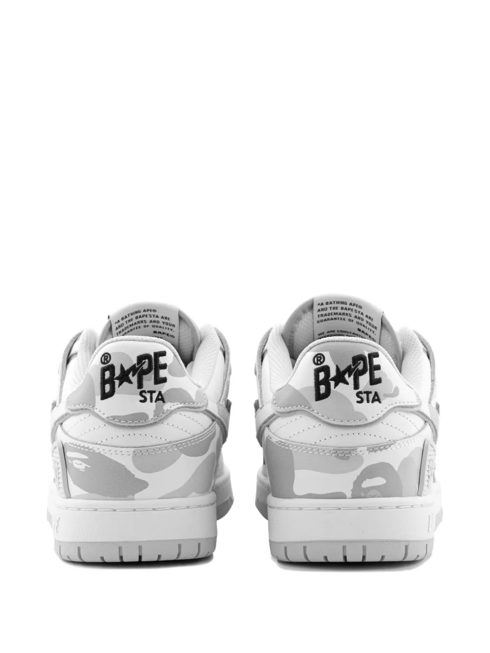 A BATHING APE Star sneakers met camouflageprint Wit