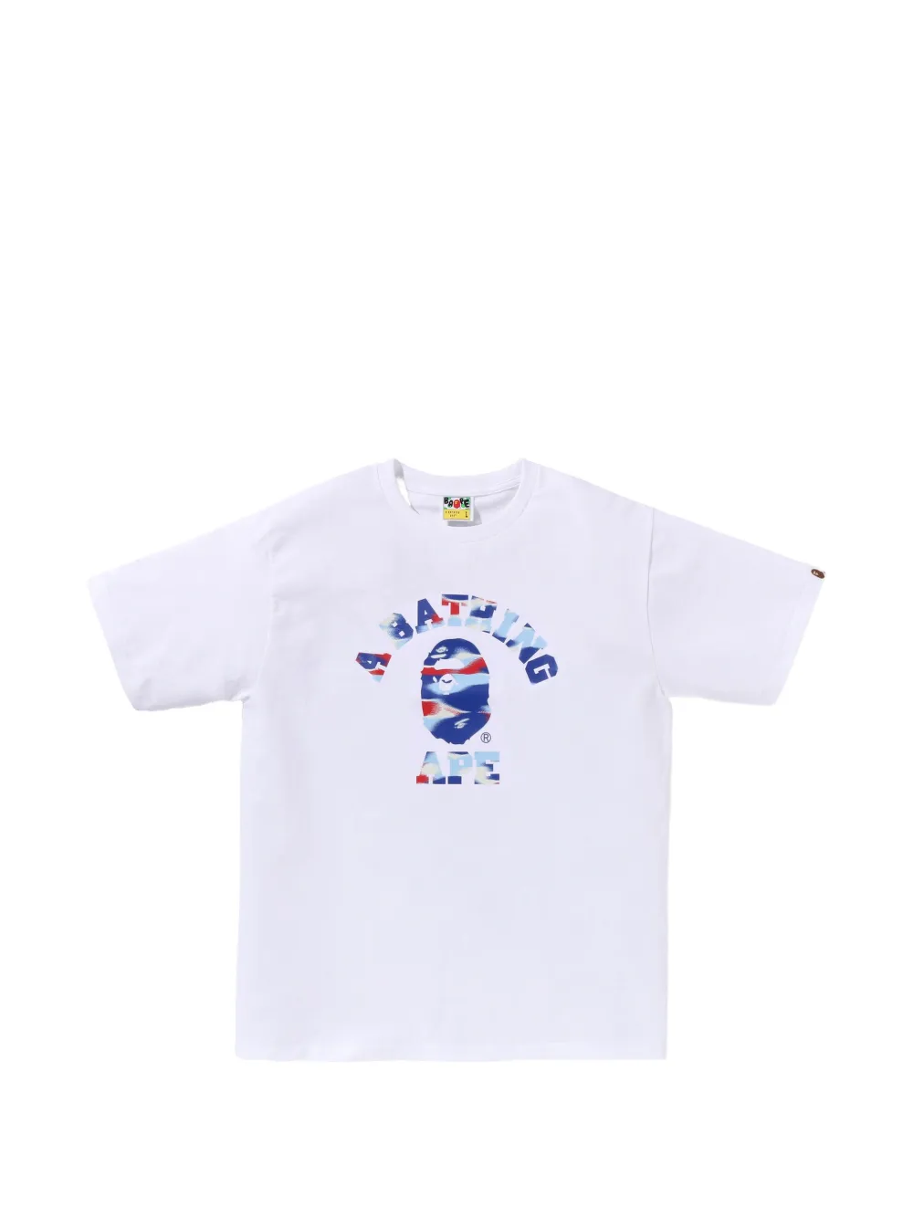 A BATHING APE® Screen Camo College T-shirt - Weiß