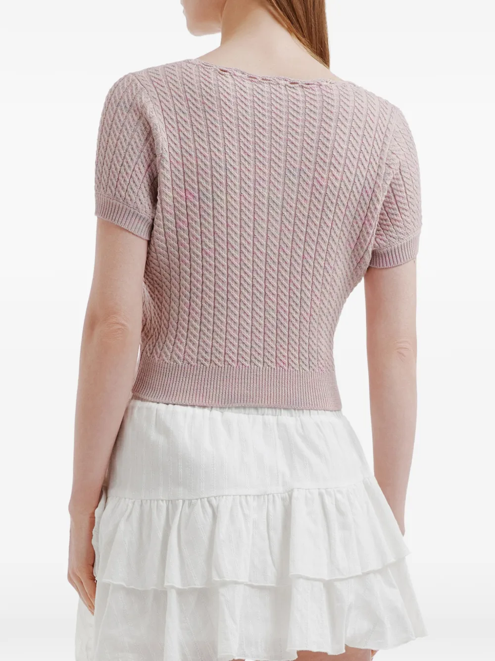tout a coup Gebreide top met strik-applicatie Roze