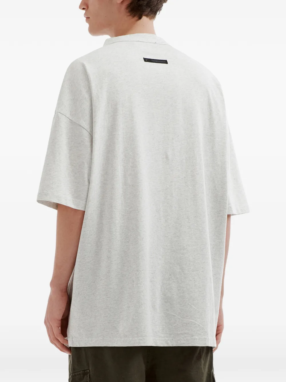  Five Cm Button Graphic T-shirt - Grey 