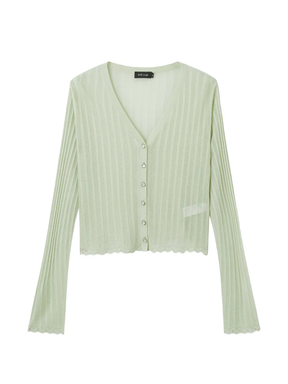 tout a coup Cardigan con orlo a smerlo - Verde