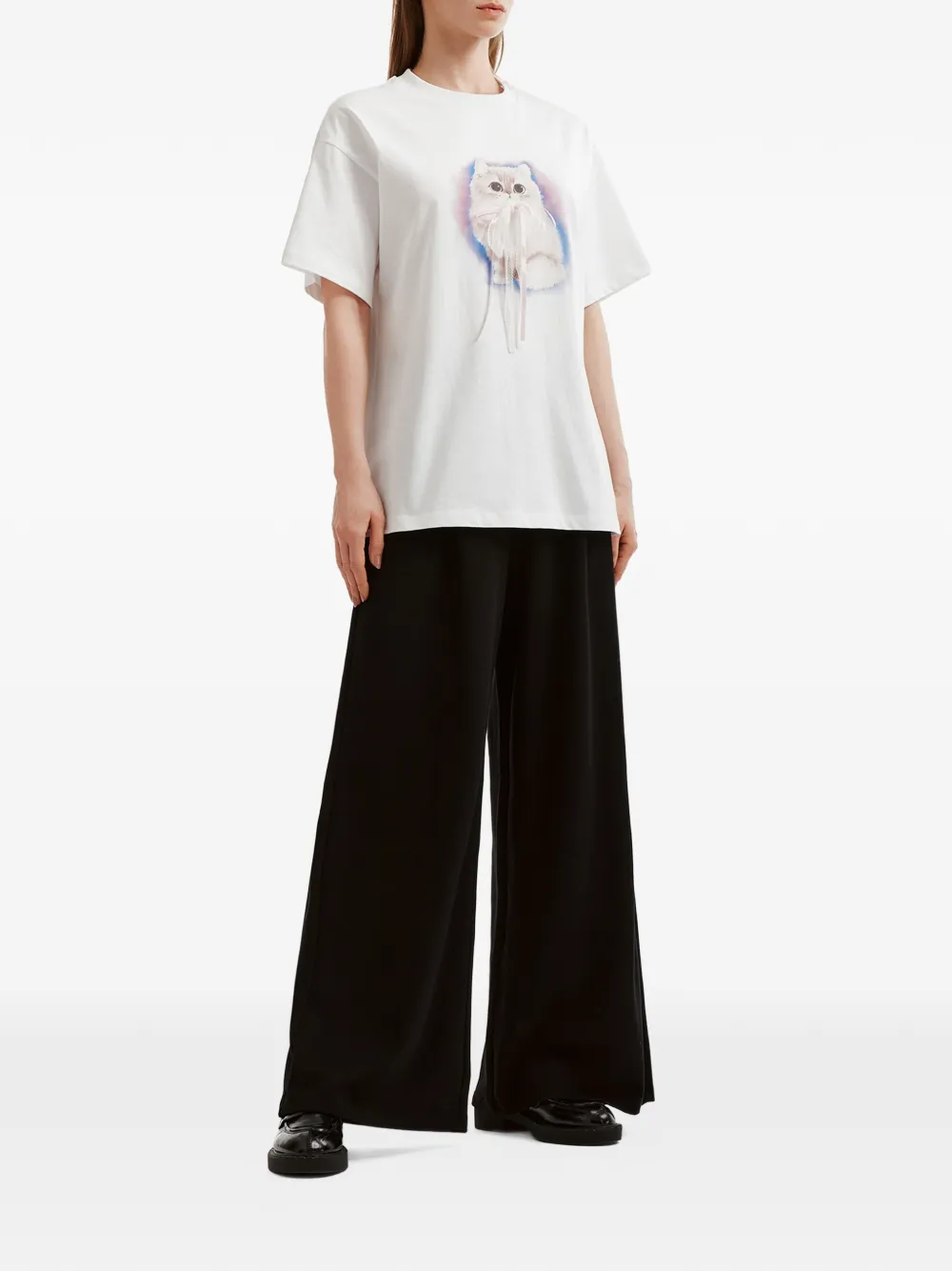 tout a coup Broek met wijde pijpen Zwart