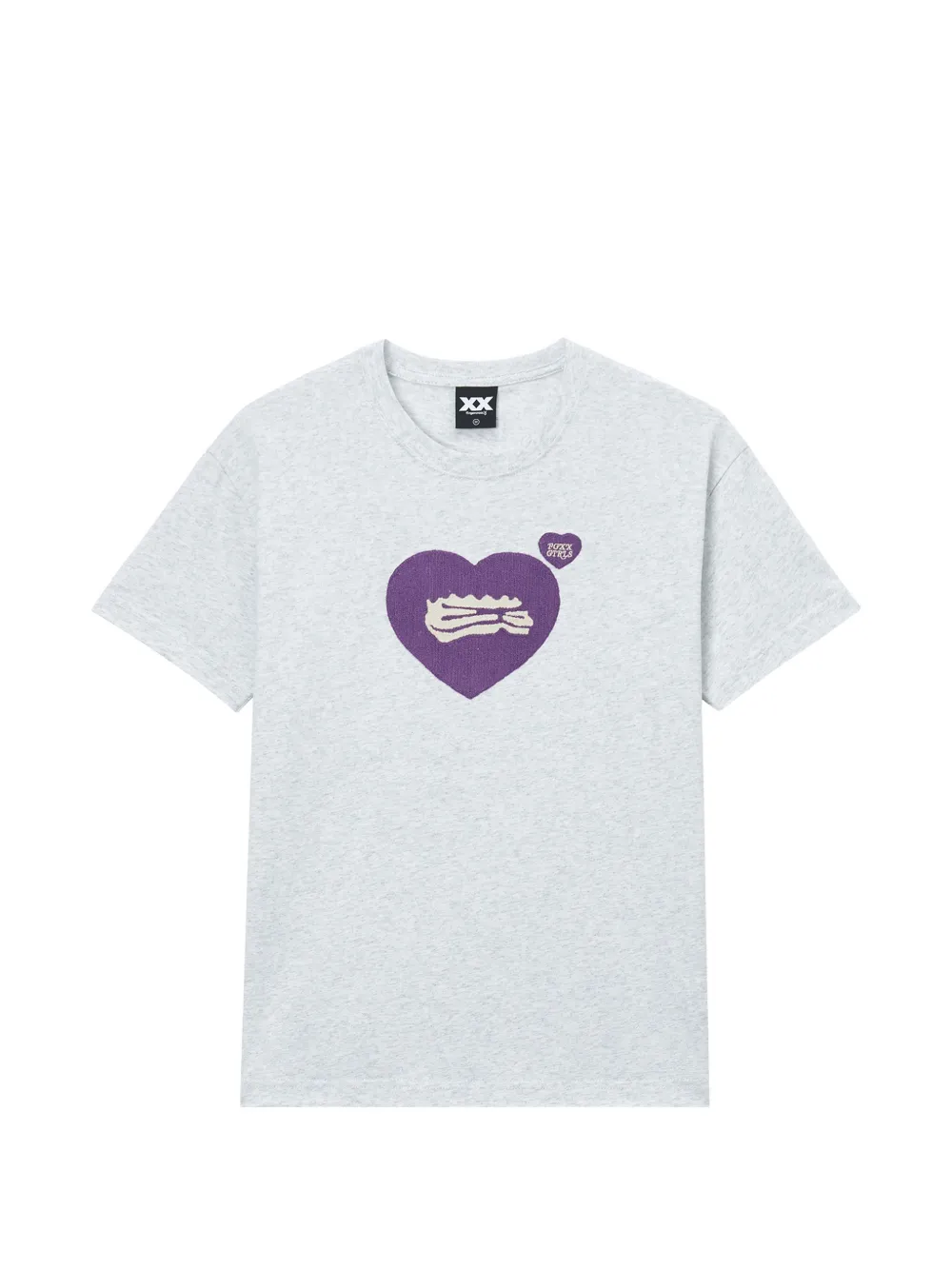 FINGERCROXX heart motif T-shirt - Grigio