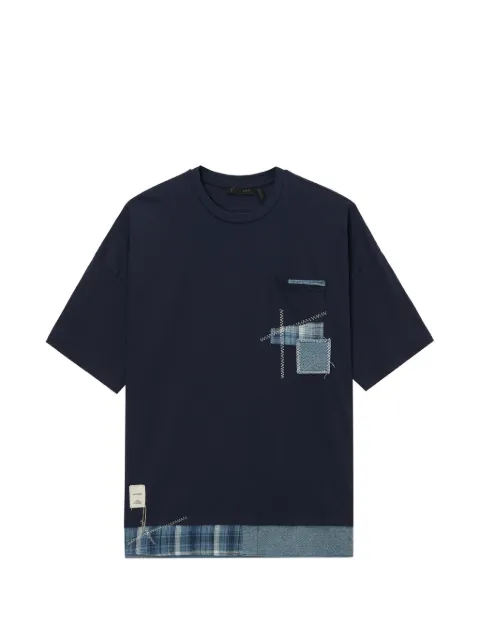 FIVE CM patchwork detail T-shirt
