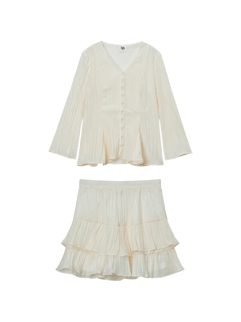 b+ab ruffled-detail skirt set - Toni neutri