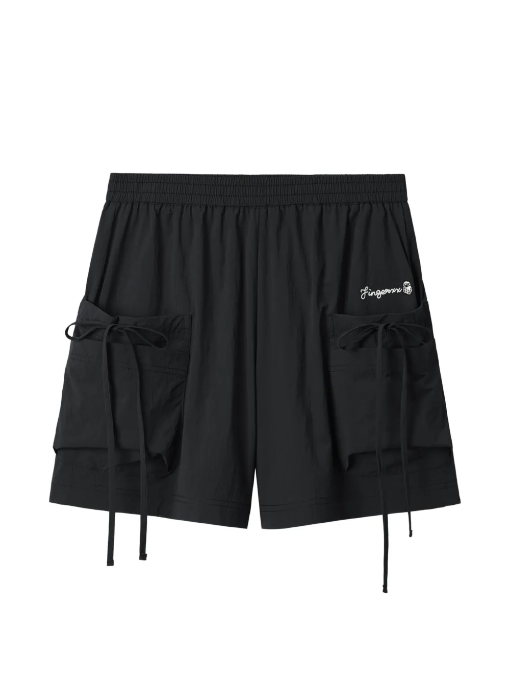 FINGERCROXX tie-detail cargo shorts - Nero