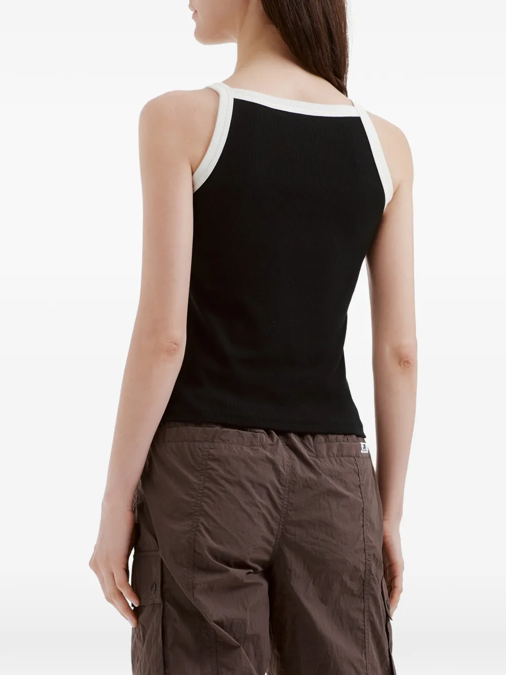  Chocoolate Ribbed Trim Vest - Black 