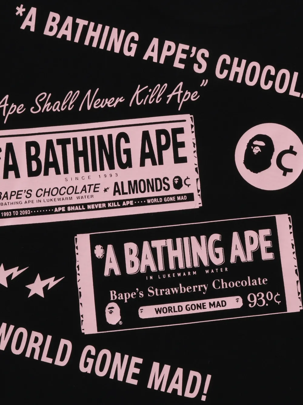 A BATHING APE T-shirt met print Zwart