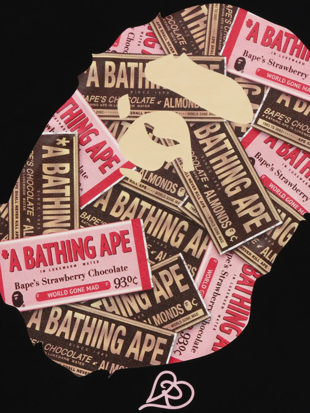 A BATHING APE T-shirt met print Zwart