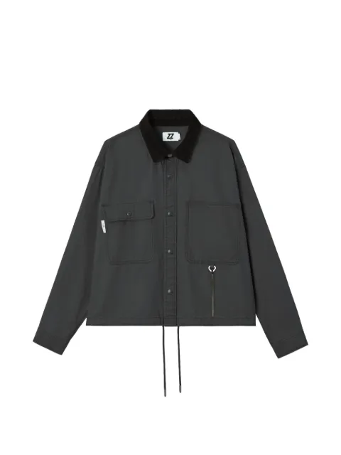 izzue corduroy-collar overshirt