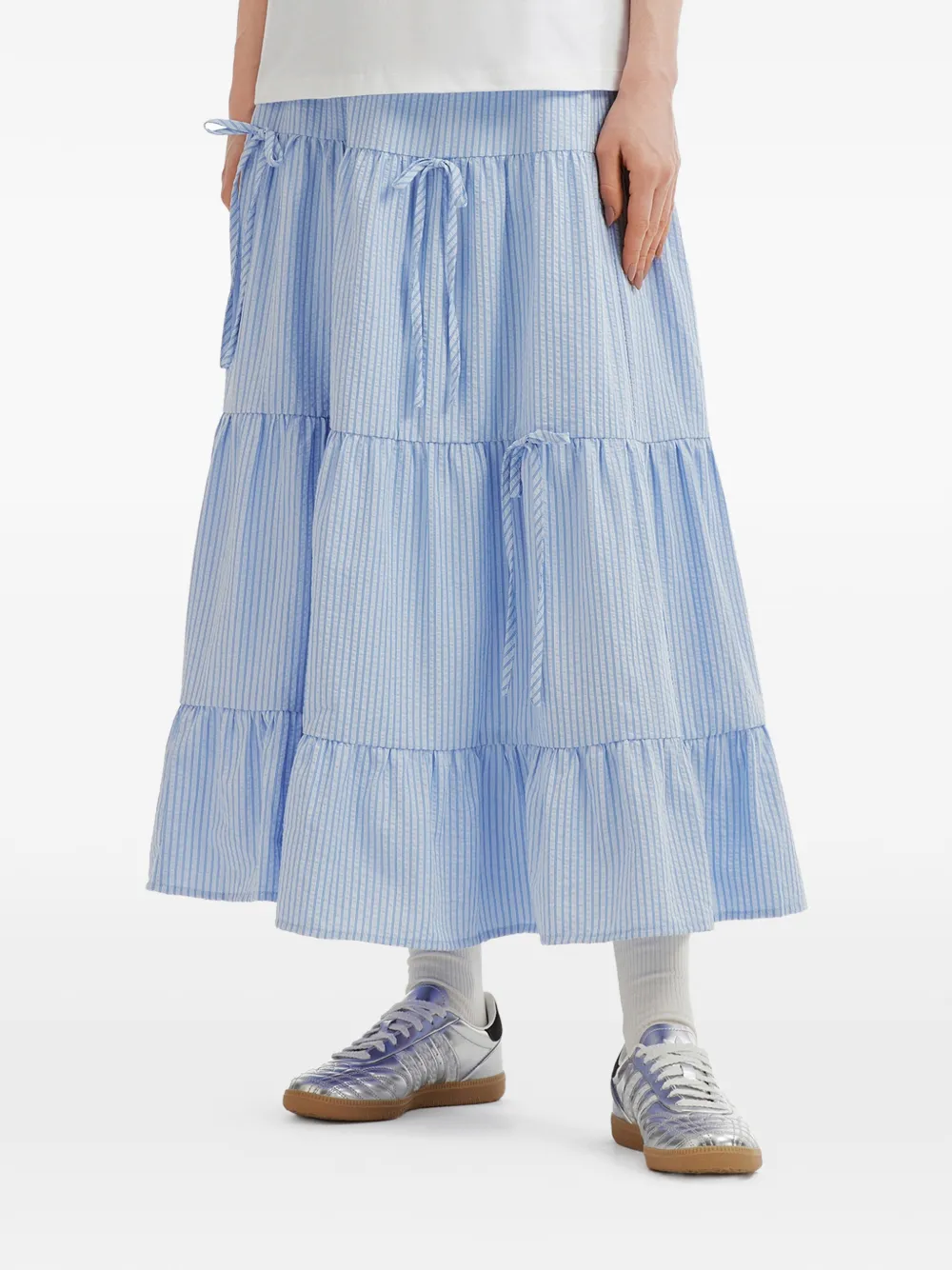 tout a coup Gestreepte midi-rok Blauw