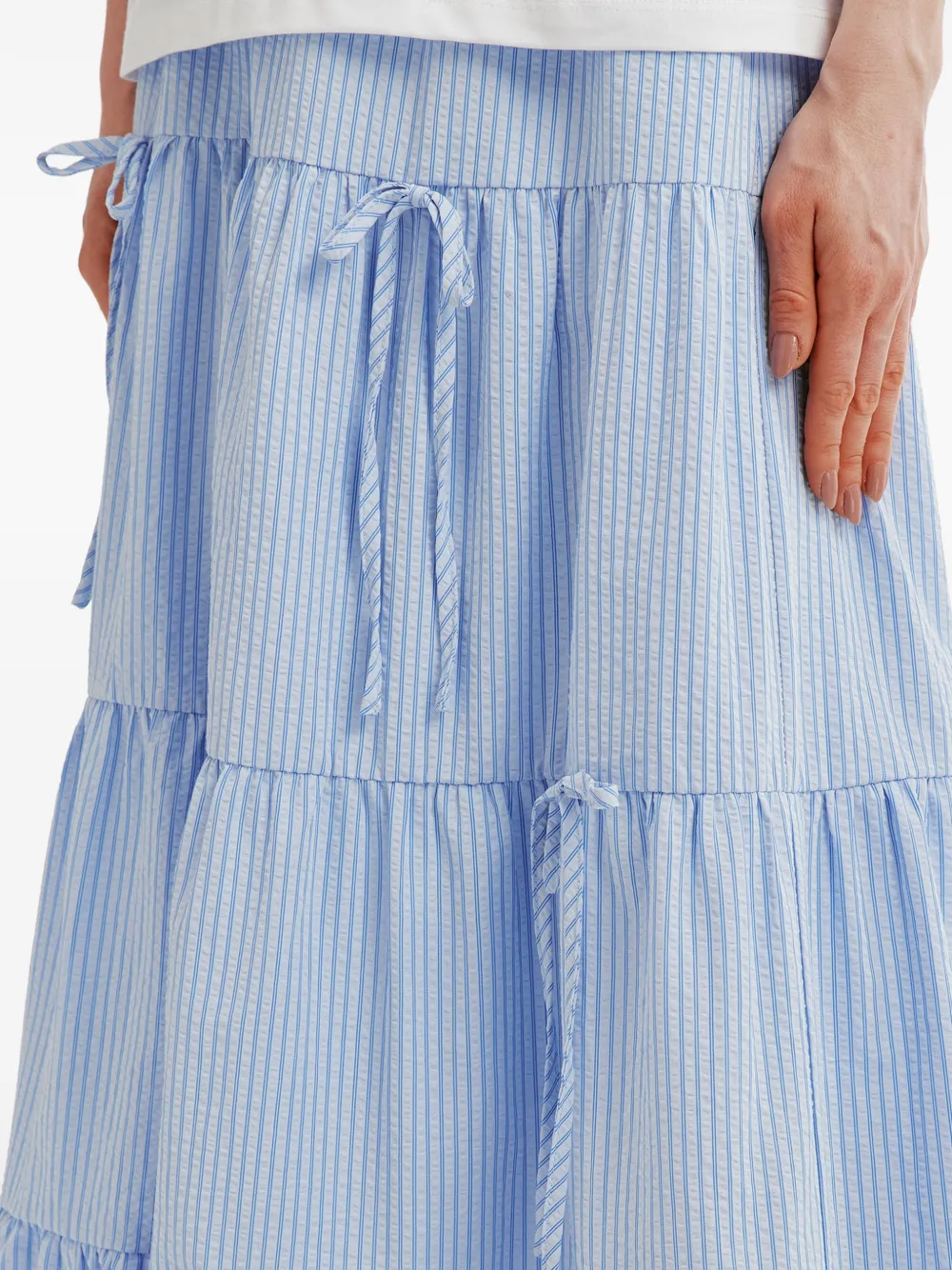 tout a coup Gestreepte midi-rok Blauw