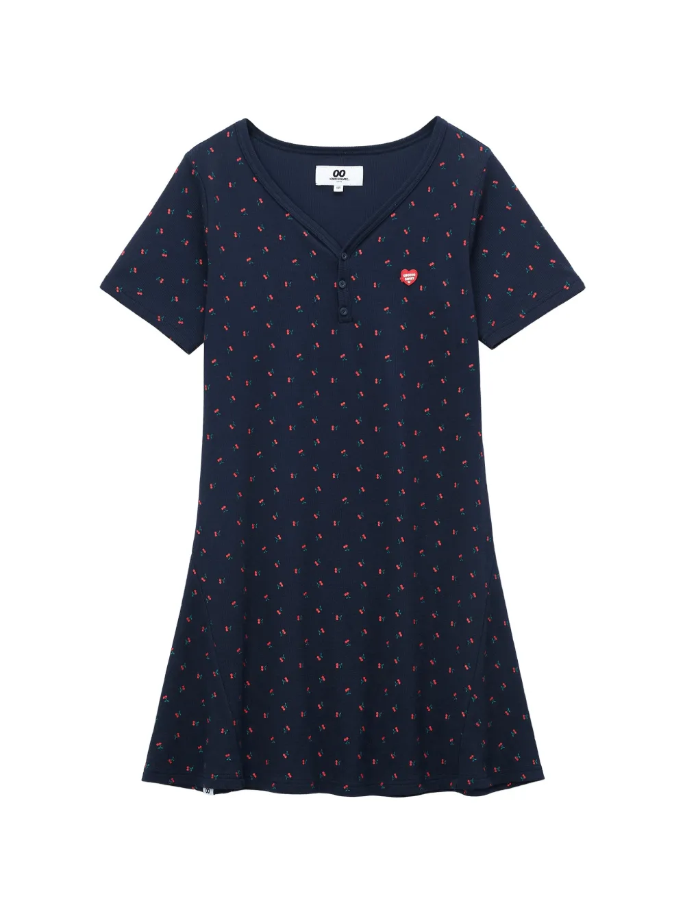 CHOCOOLATE cherry print V-neck dress - Blu