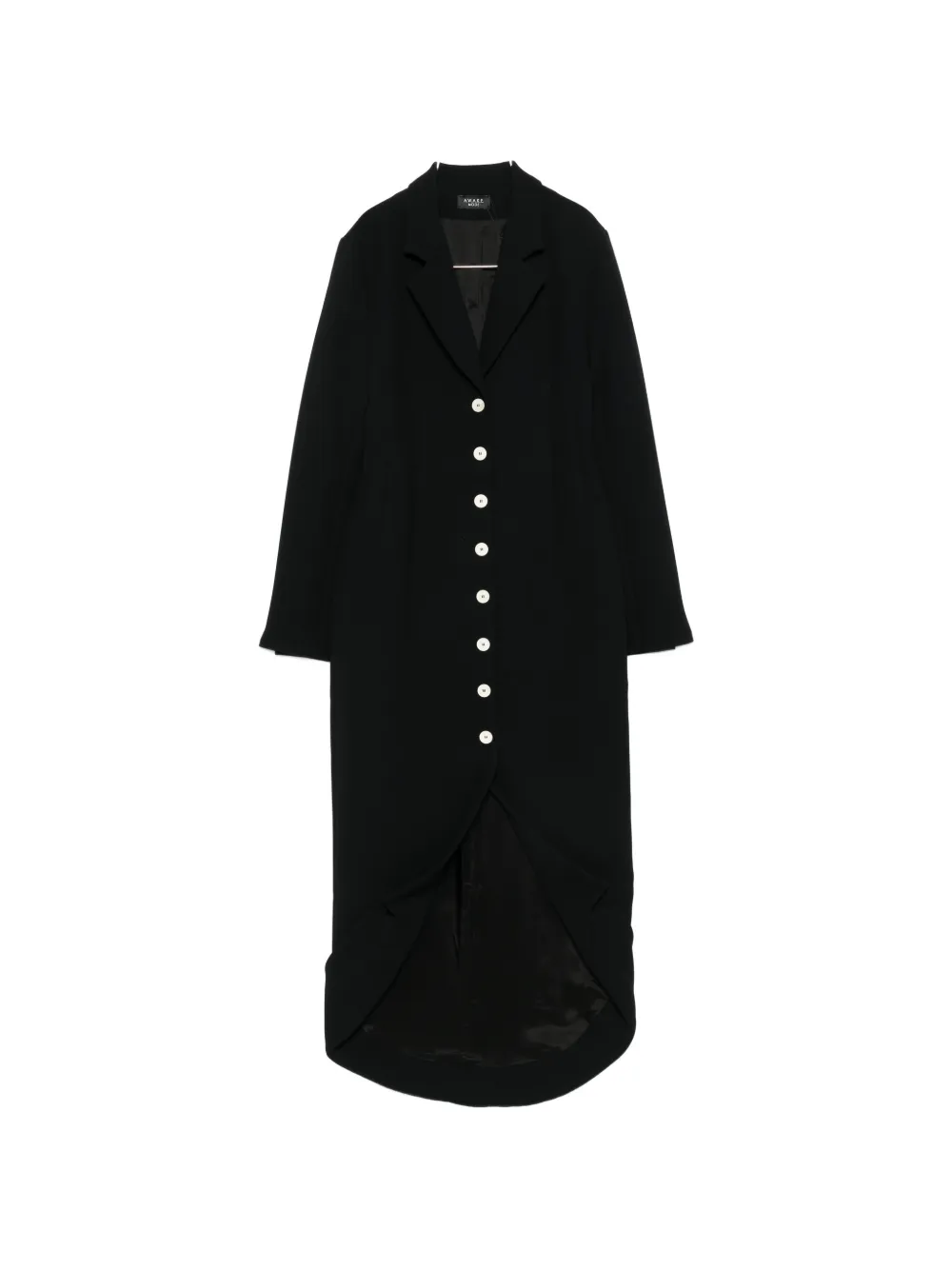 A.W.A.K.E. Mode notched-lapel asymmetric dress - Nero