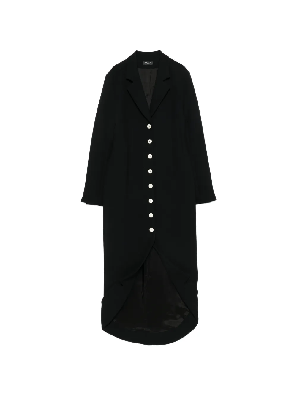 A.W.A.K.E. Mode notched-lapel asymmetric dress - Nero