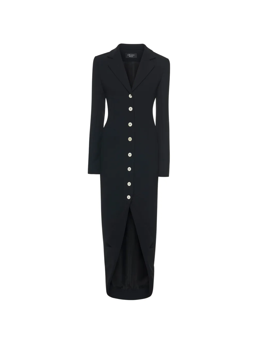 A.W.A.K.E. Mode notched-lapel asymmetric dress - Nero