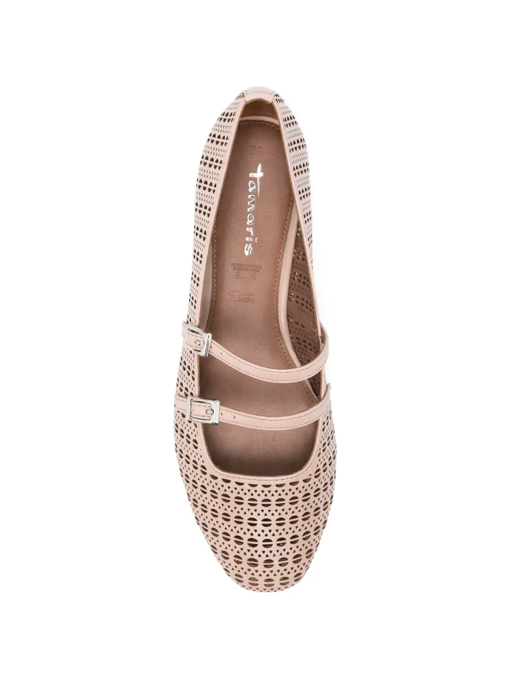 TAMARIS Ballerina's met uitgesneden bandje Beige