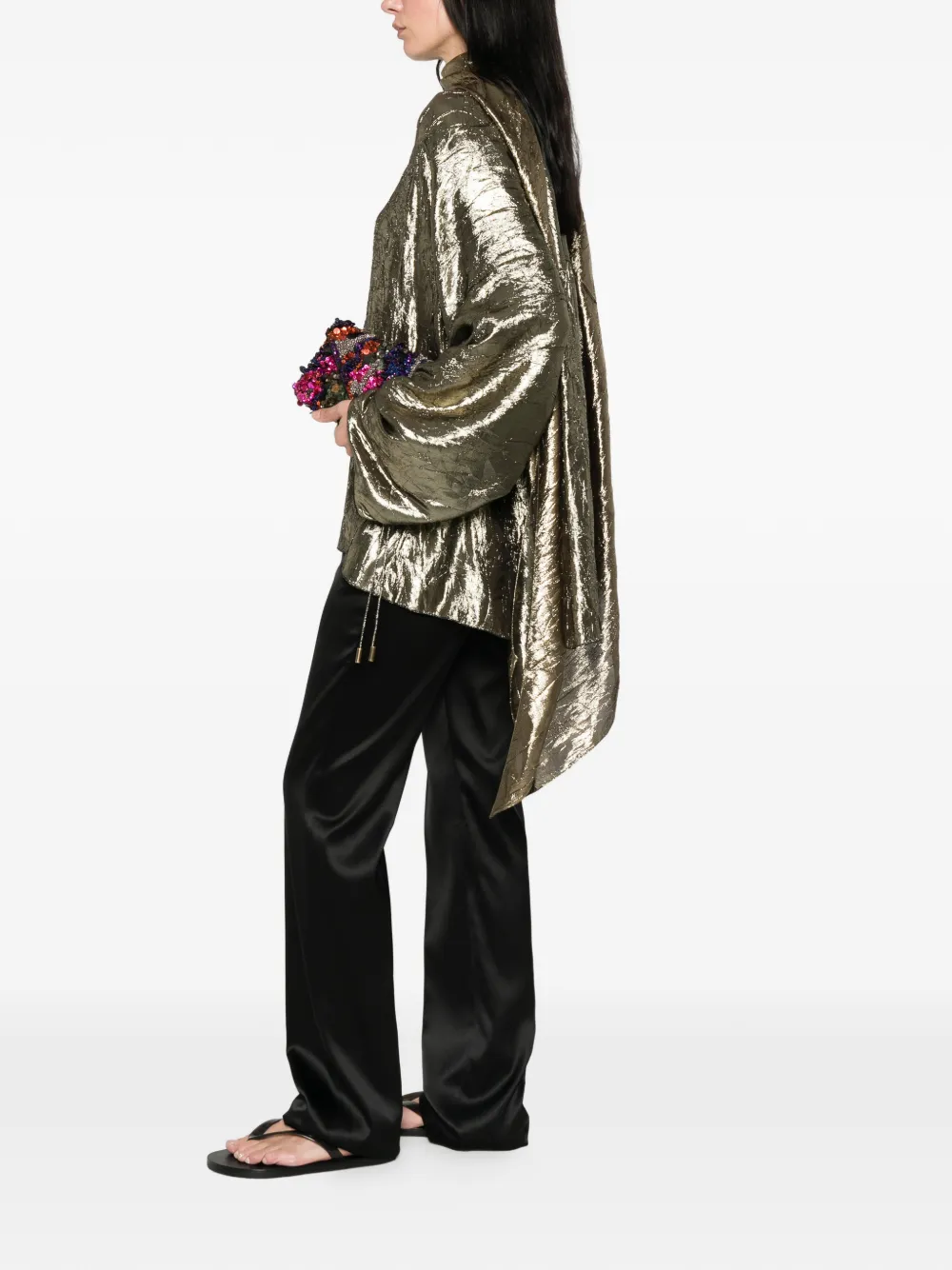  Lanvin Button Asymmetric Top - Gold 