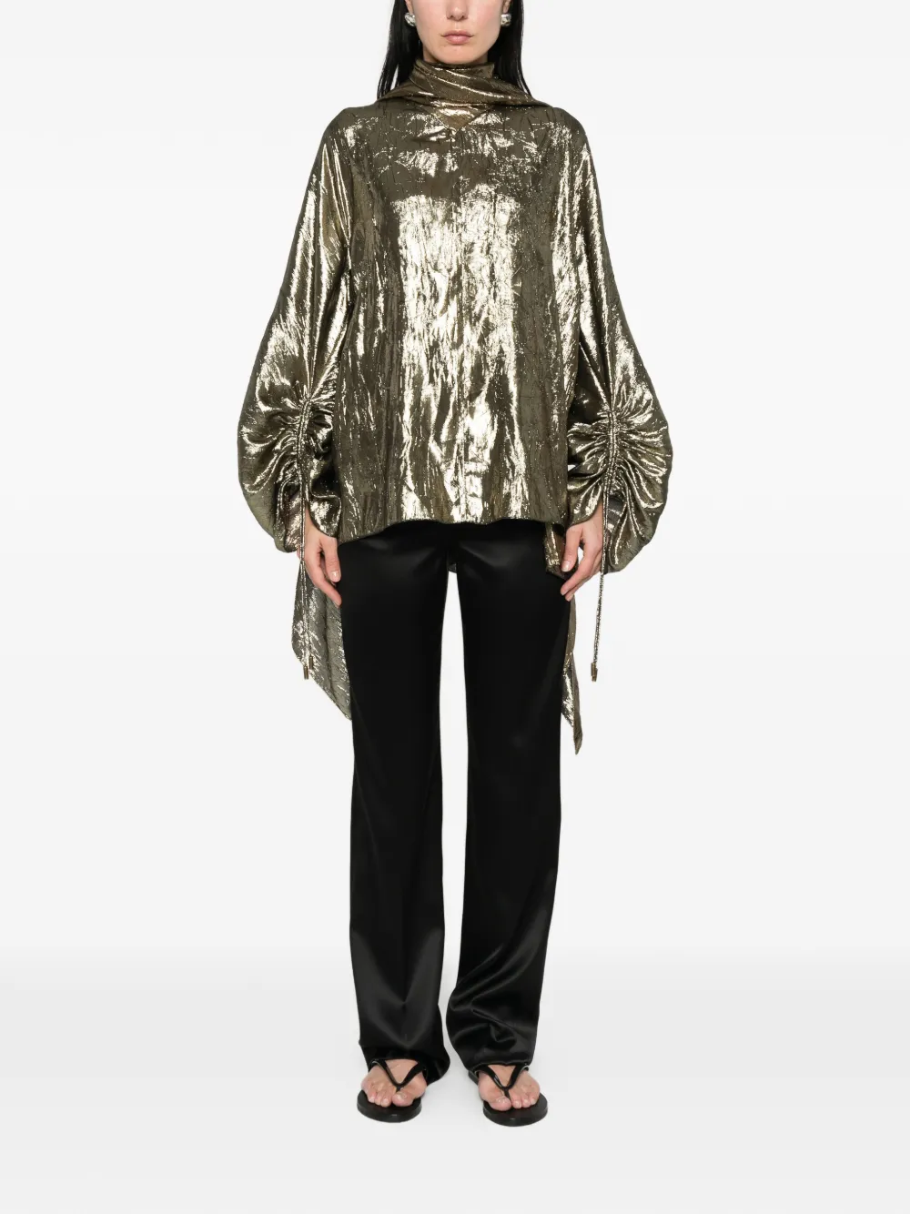 Lanvin Button Asymmetric Top - Gold 