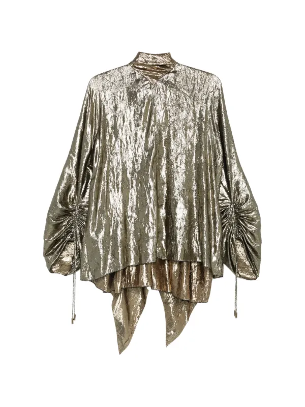 Lanvin Button Asymmetric Top in Gold