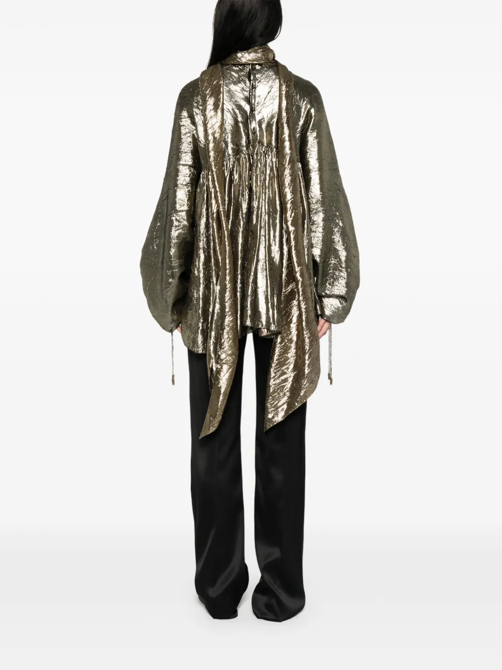 Lanvin Asymmetrische top met knopen Goud
