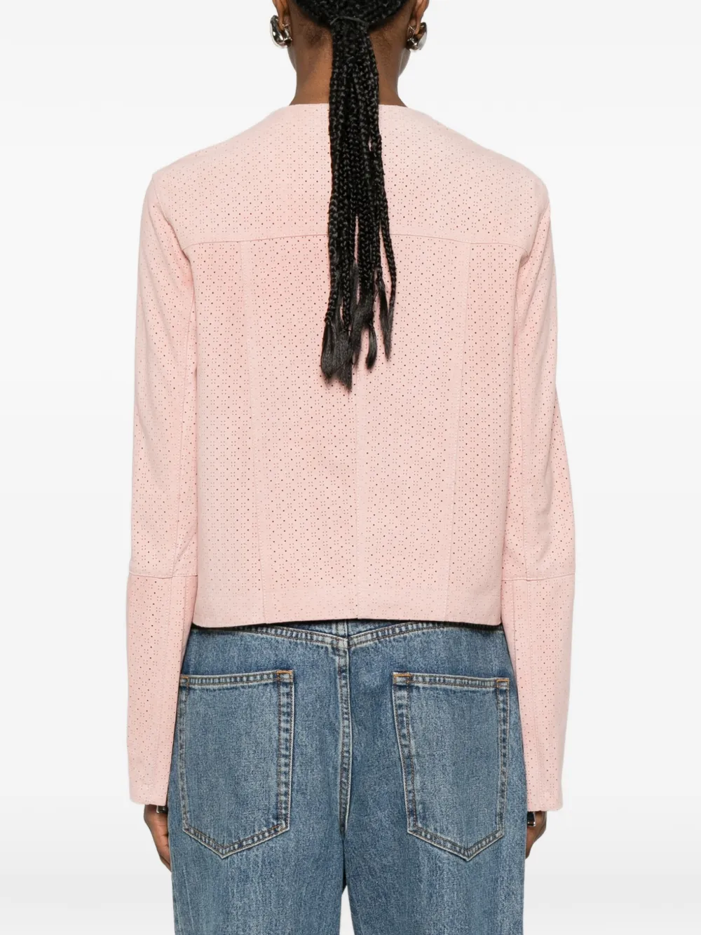 BULLY Kraagloos jack met geperforeerde details Roze