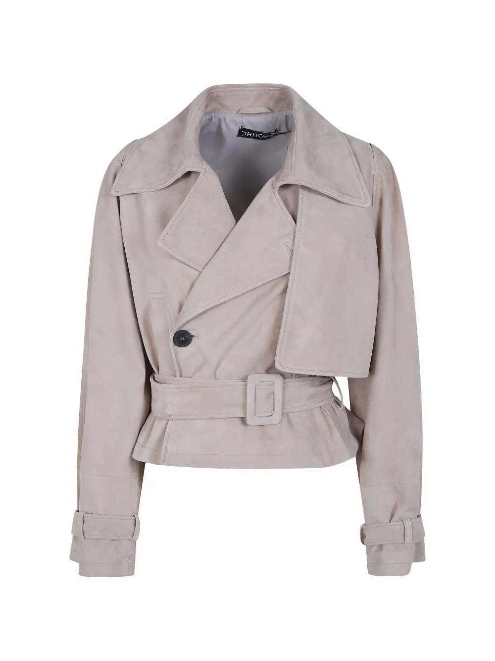 DRHOPE belted suede jacket - Nude