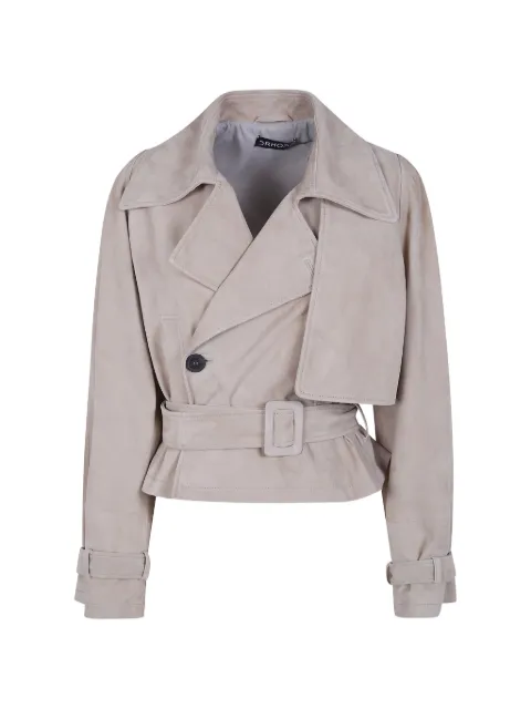 DRHOPE belted suede jacket