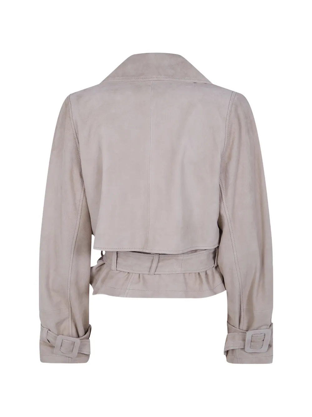 DRHOPE Suède jack met ceintuur Beige