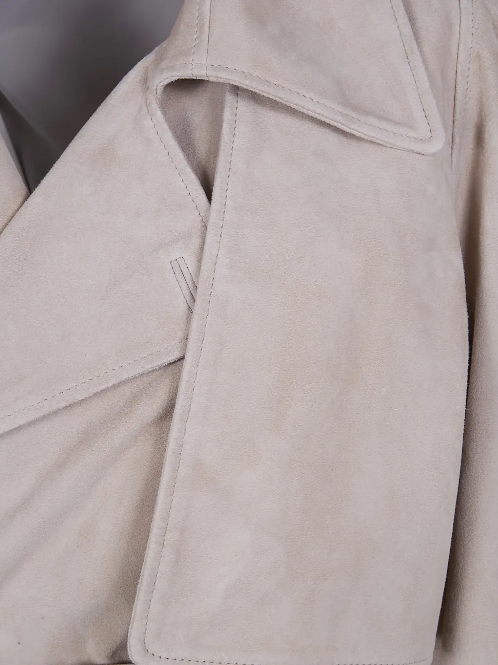 DRHOPE Suède jack met ceintuur Beige
