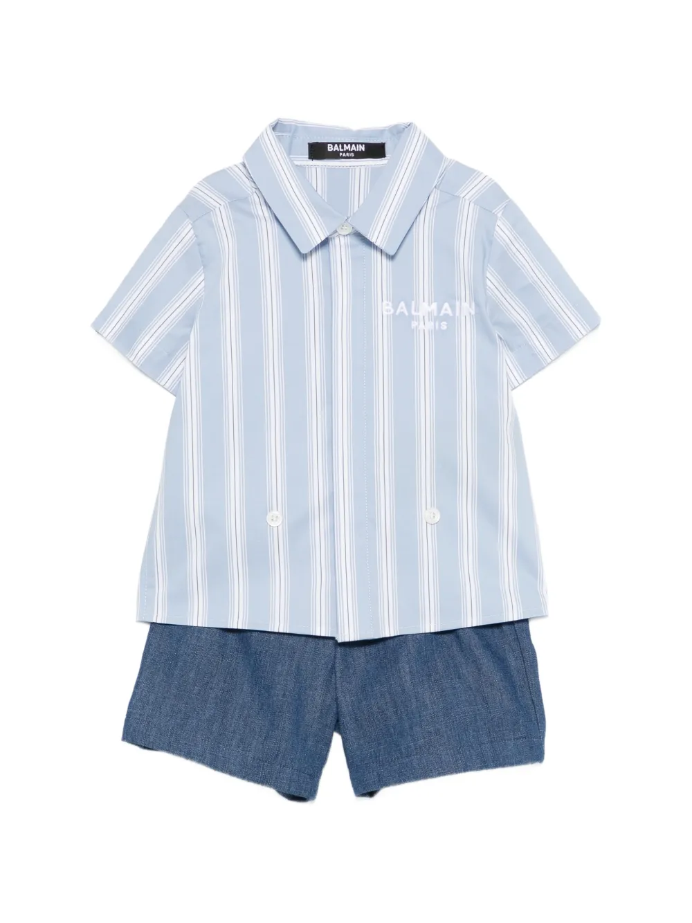 Balmain Kids striped trousers set - Blu