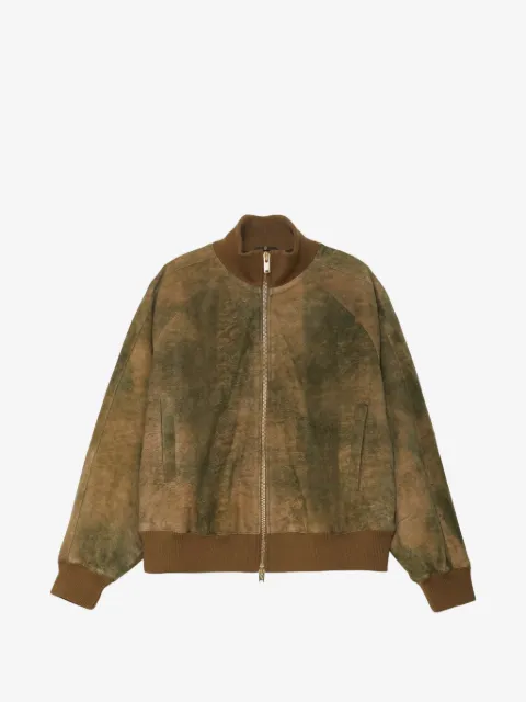 Baracuta chamarra de gamuza con cierre