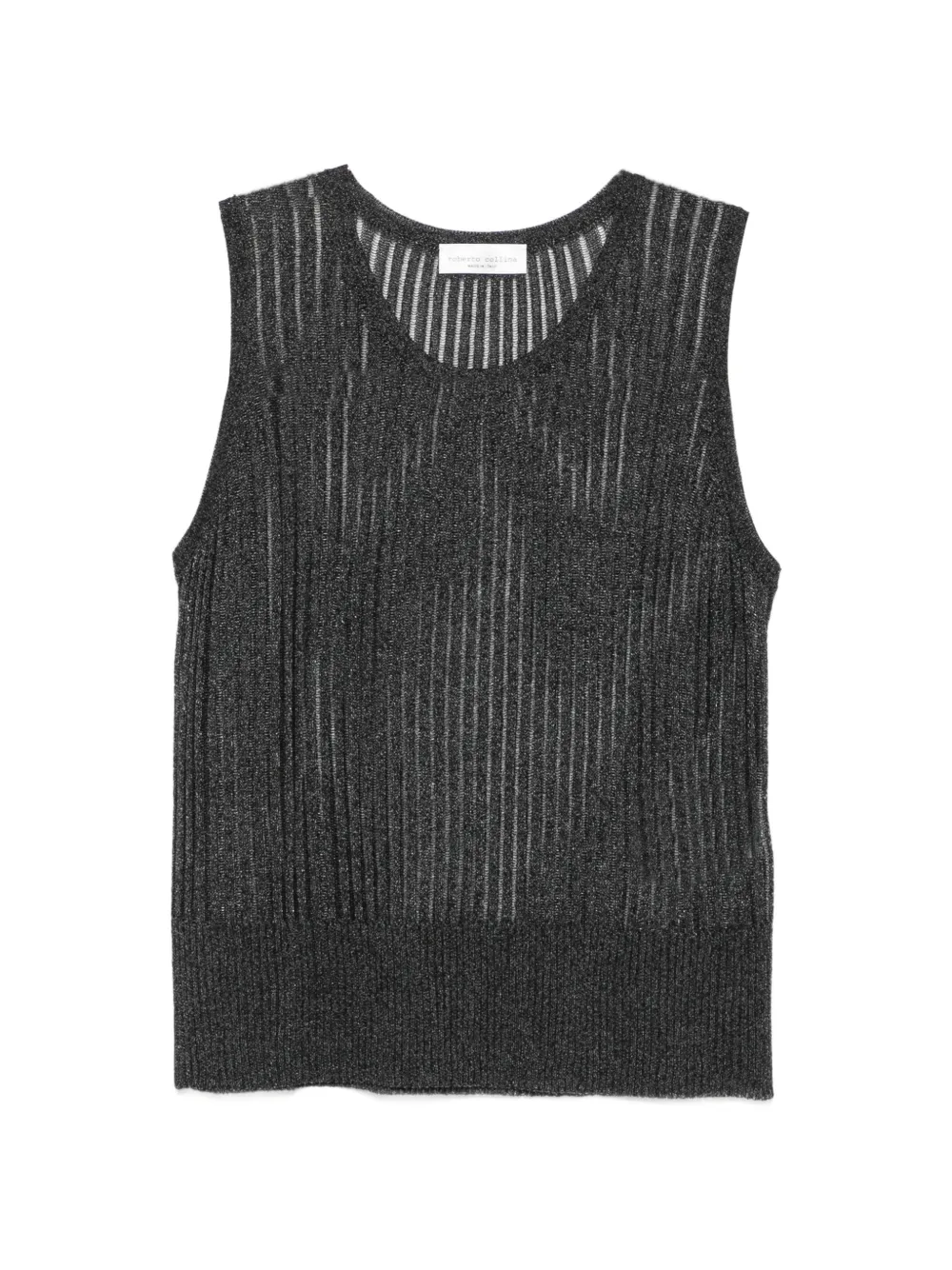 Roberto Collina metallic ribbed-knit top - Schwarz
