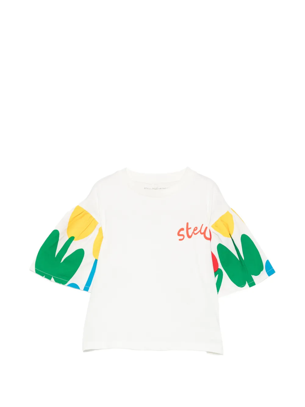 Stella McCartney Kids printed-sleeve T-shirt - Bianco