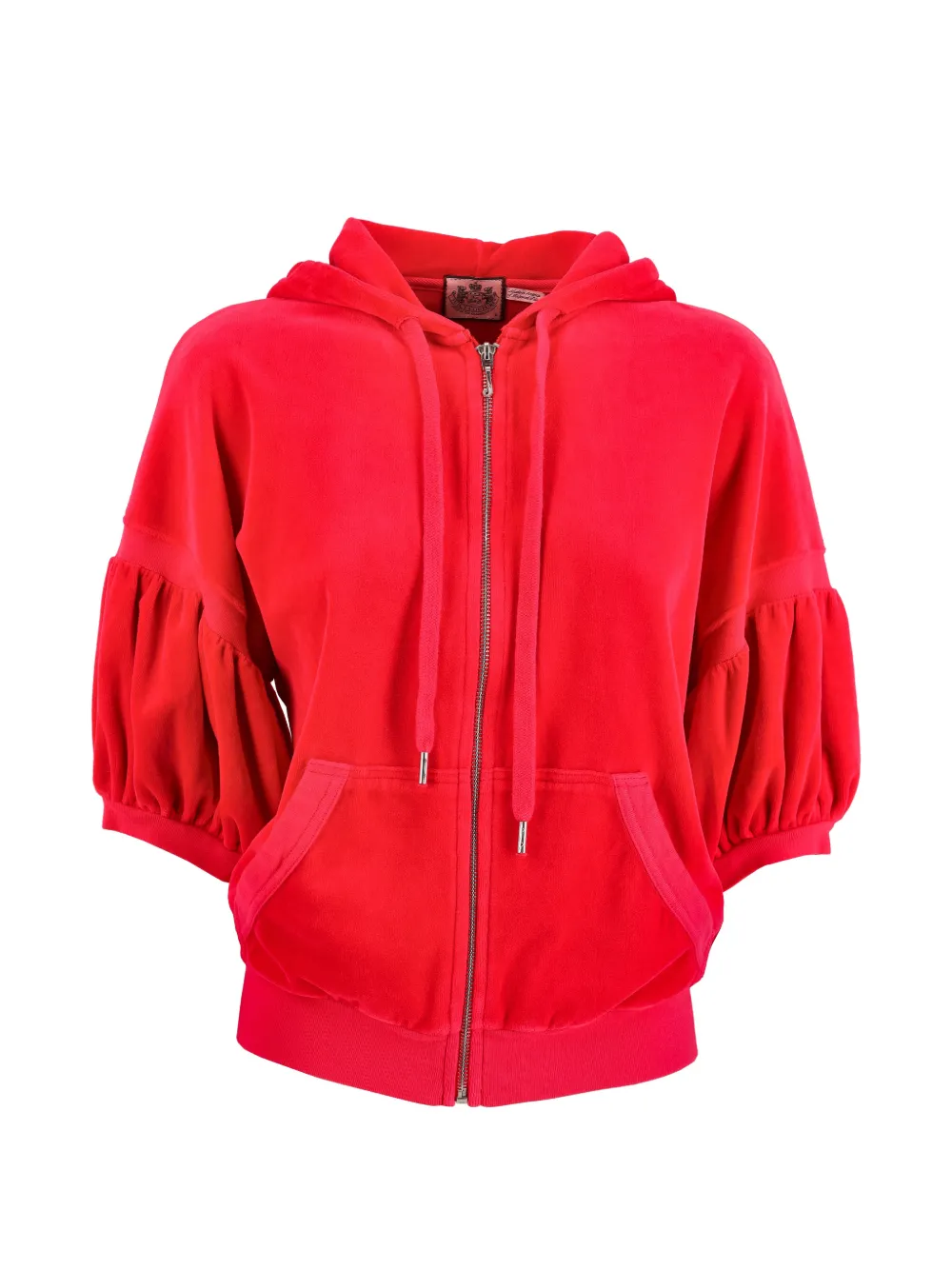Juicy Couture puffed-sleeve zip-up hoodie - Rosso
