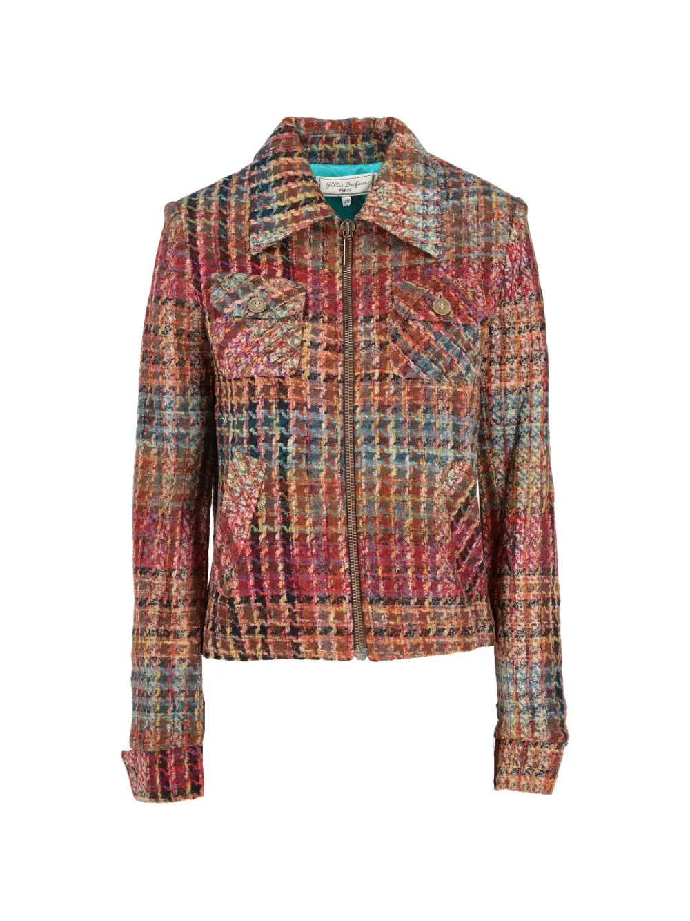 Gilles Dufour checked embellished jacket - Arancione