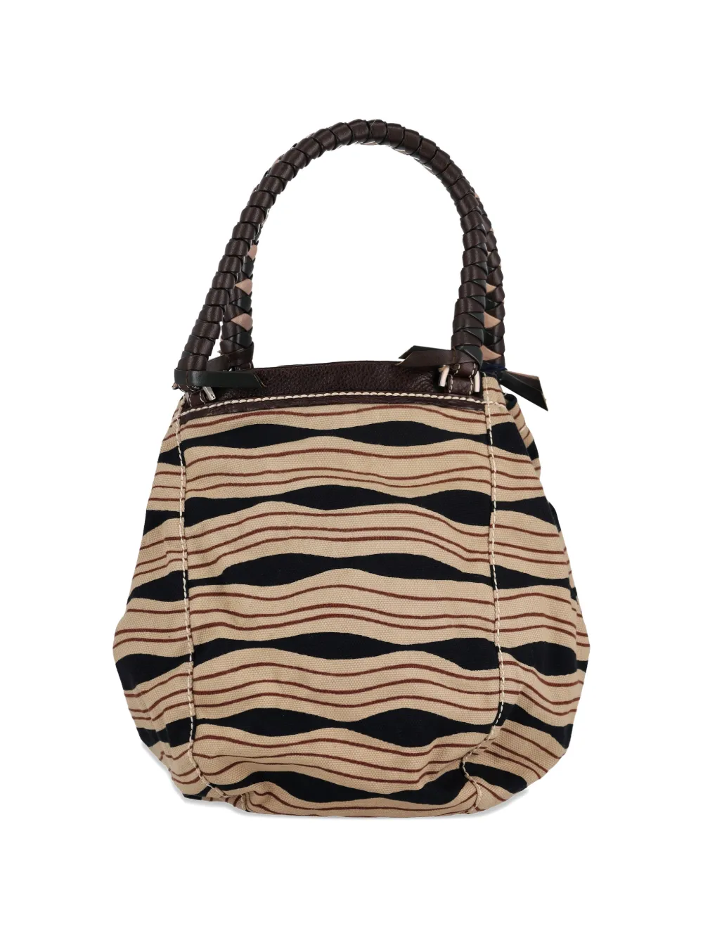Malo Malo striped tote bag - Toni neutri