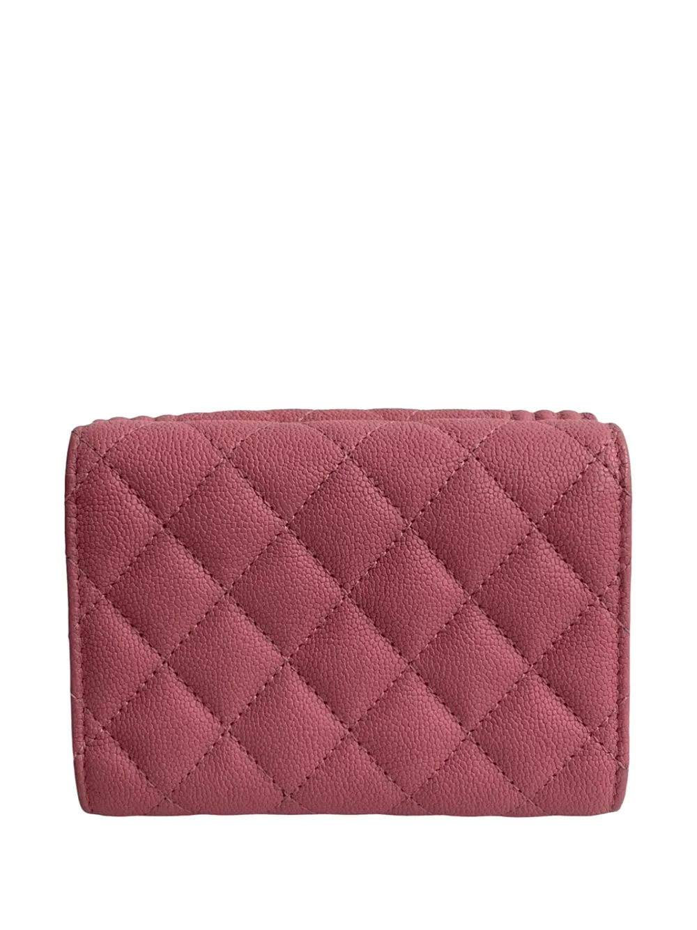  Chanel Pre-owned 2020 Quilted Caviar Boy Flap Compact Wallet Small Wallets - Pink 