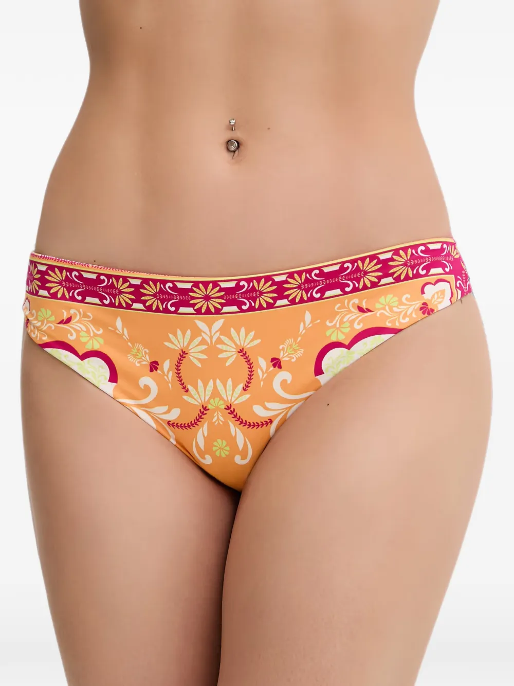 TWINSET Brazilian floral-print bikini bottoms - Arancione