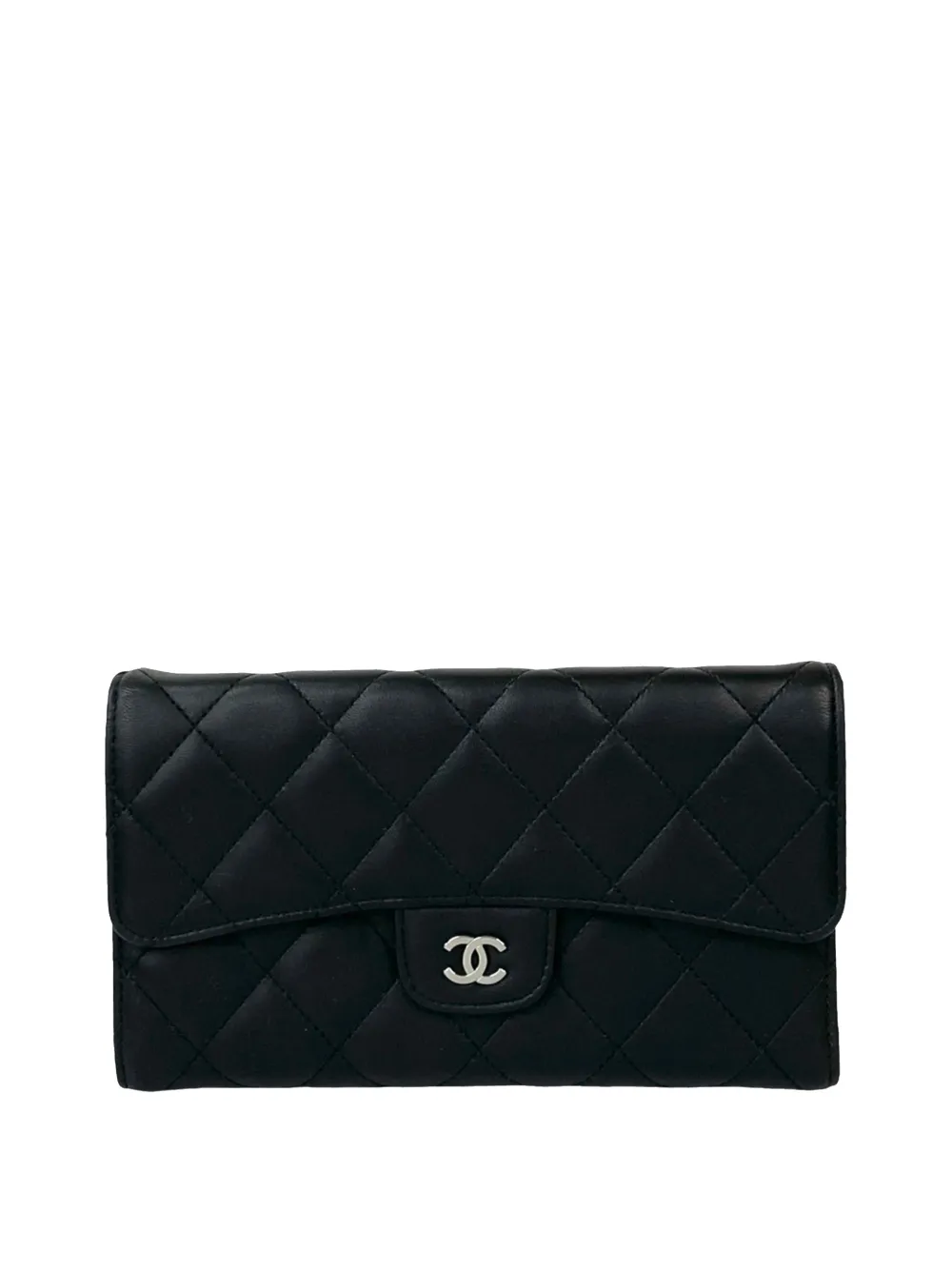 CHANEL Pre-Owned 2006-2008 Classic CC Quilted Lambskin Flap Wallet long wallets - Nero