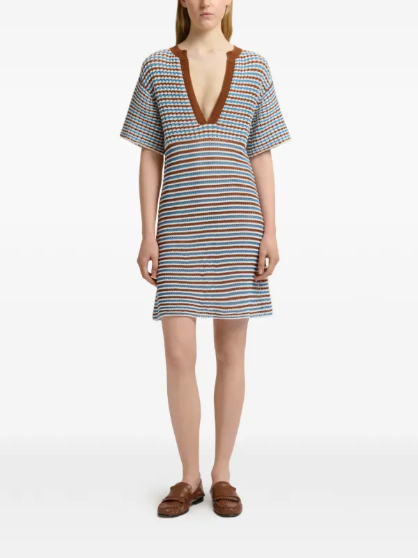 marni crochet dress Marni Striped Crochet A-line Dress