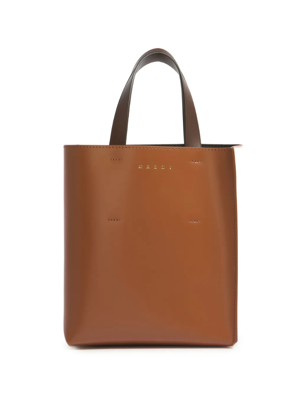 Marni mini Museo colour-block leather tote bag - Marrone