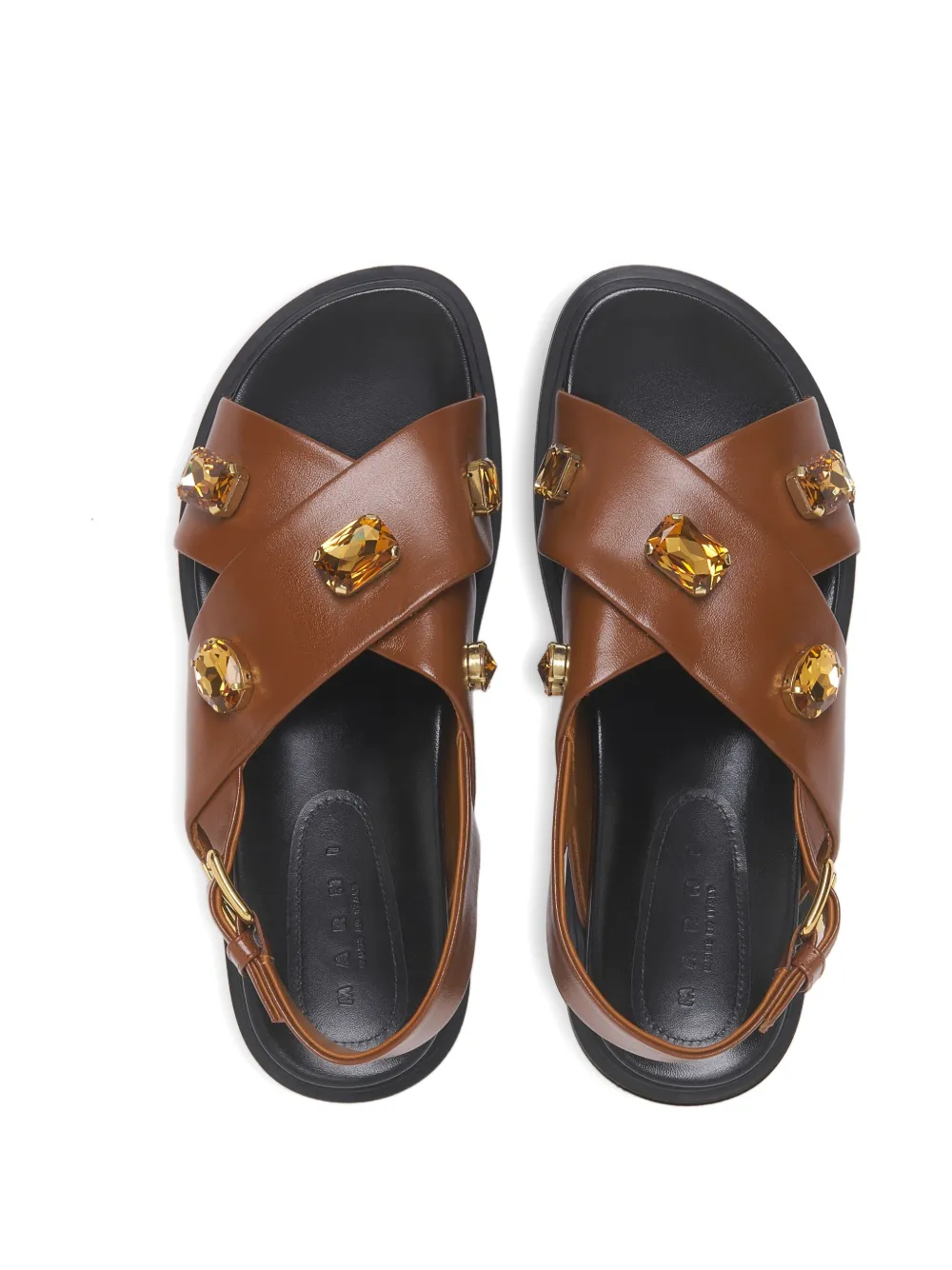 Marni Sandalen met kristallen Bruin